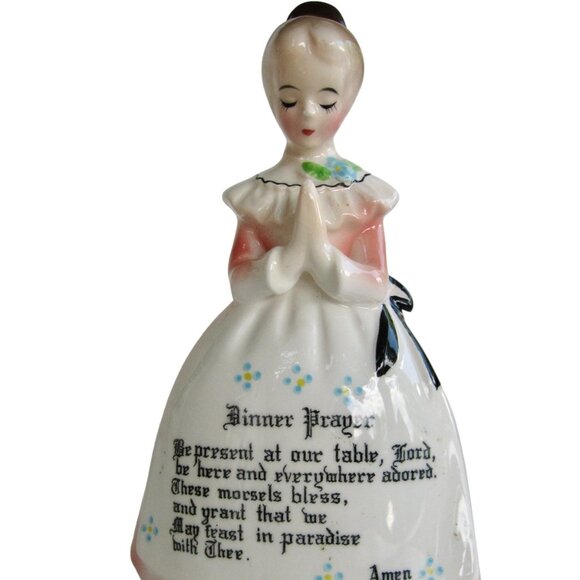 Vintage Enesco Mother in Kitchen Prayer Pink Lady Napkin Holder Ceramic Japan - Picture 1 of 8